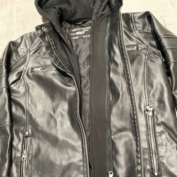 Like -leather heavy hooded boys fall jacket - Picture 1 of 4